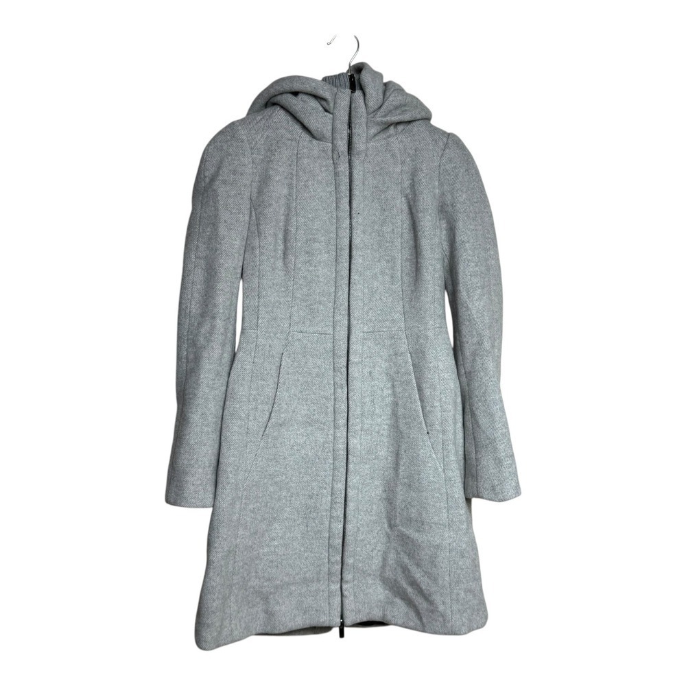 Zara Basic Women's Gray Hooded Coat Jacket Size S‎